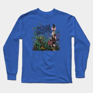 Bunny Rabbit Guitar In Garden Long Sleeve T-Shirt